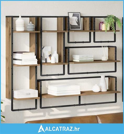 Set zidnih polica Zidne 6 pcs Umjetnički hrast 100 x 25 x 30 cm - NOVO