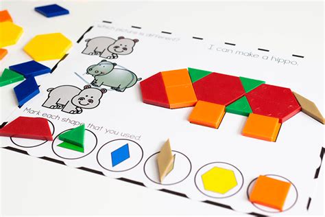 Pattern Block Templates: Zoo Animals - Life Over C's Club