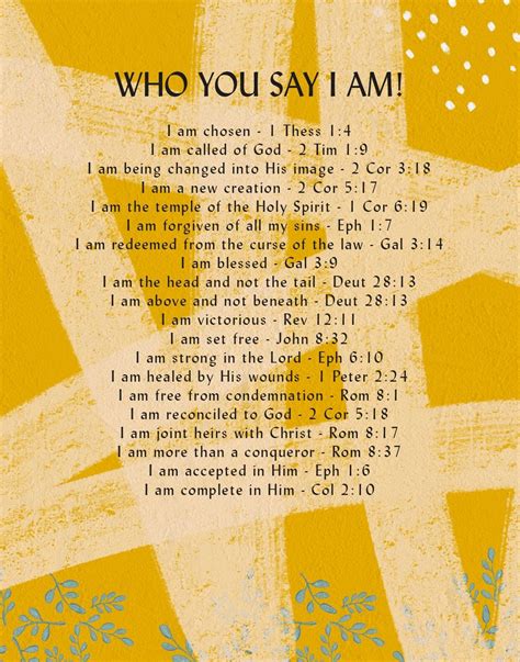 Who God Says I Am Printable - Printable New Year Banners