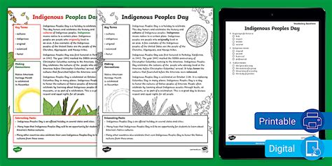 Indigenous Peoples Day Facts | Fact File and Questions
