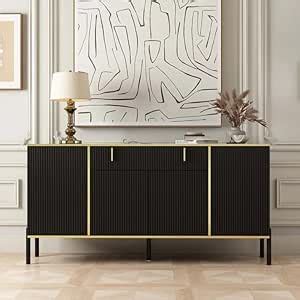 Vandana Interiors Modern 63'' Wide 1 Drawer Sideboard with Metal Base ...