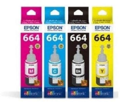 Epson 664 Set Black, Cyan , Magenta ,Yellow Tri-Color Ink Cartridge ...