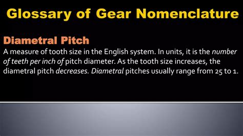 Glossary of gear nomenclature | PPTX