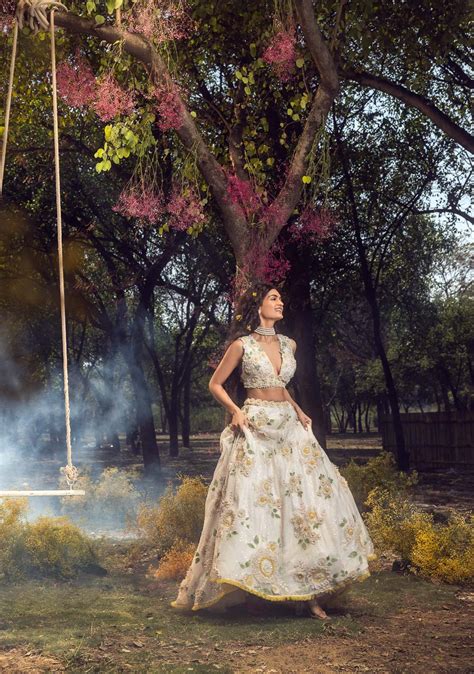 Off White 3D Lehenga Set – Nitika Gujral