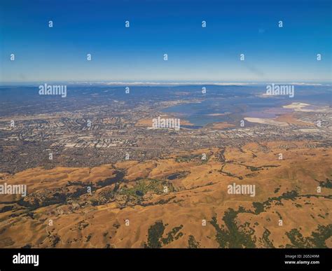 Aerial view of the San Jose area and Ed R. Levin County Park at ...