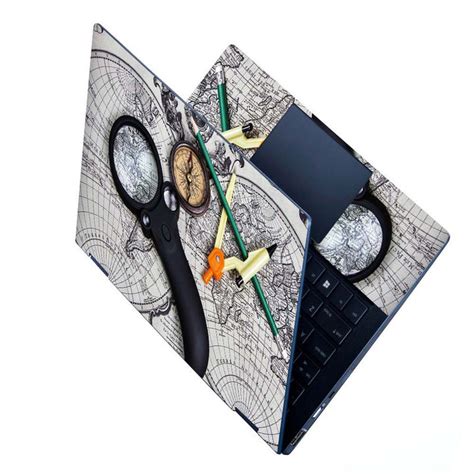 Full Panel Laptop Skin - Tools for Travel on World Map – SkinsLegend