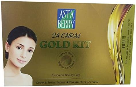 ASTABERRY Facial Kit Mini Gold - 24 Cart Gold (112 gm) Instant Glow And ...