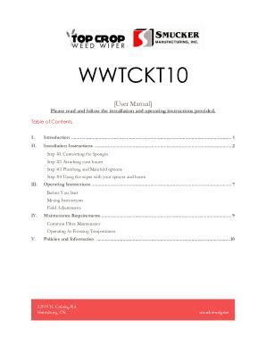 Fillable Online 10' Weed Wiper Self-Propelled Sponge Kit Fax Email ...