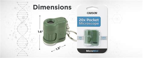 Carson MicroMini 20x LED Lighted Pocket Microscope with Built-in UV and ...