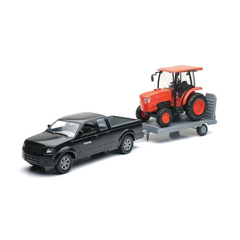 Buy Newray Truck and Trailer With Kubota L6060 Farm Tractor 1/18 Scale ...