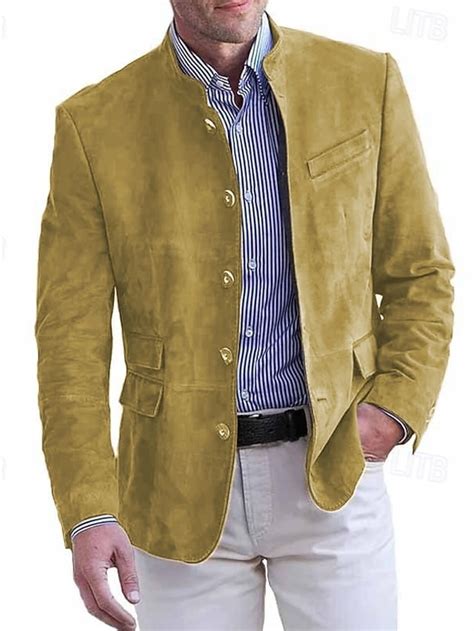 Men's Lightweight Jacket Casual Jacket Faux Suede Jacket Vacation Daily ...