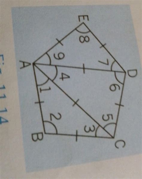 In fig. 11.14, find the sum of angle 1, angel 2, angle 3, angel 4 ...