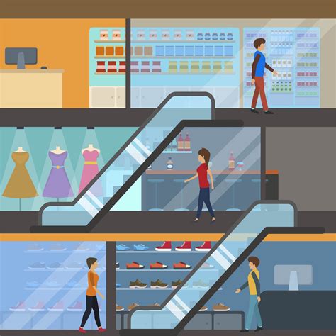 Flat Shopping Center Vector 173463 Vector Art at Vecteezy