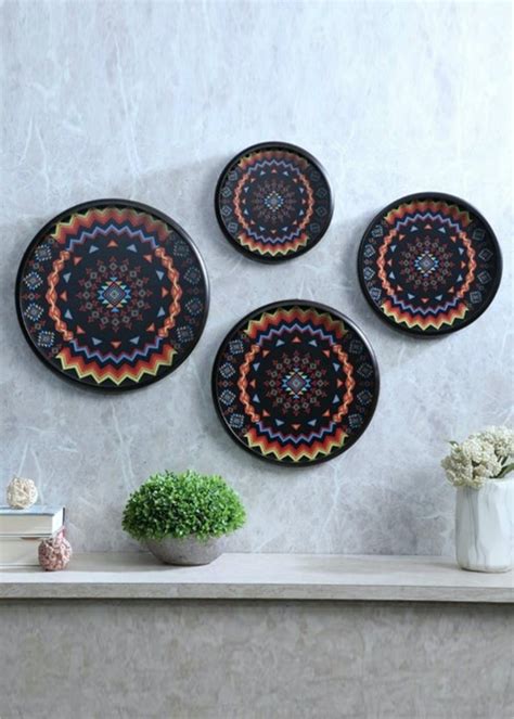 Get Geometric Round Wooden Wall Hanging Set Set of 4 at ₹ 5099 | LBB Shop