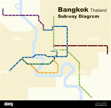 Layered editable vector illustration of the subway diagram of Bangkok ...