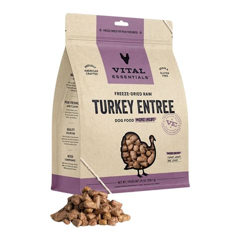 Vital Essentials Freeze Dried Turkey Mini Nibs Dog Food 25oz – Poudre ...