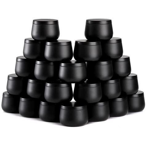 Buy Lyellfe 24 Pack Candle Tins, 4 Oz Black Candle Jars with Lid, Empty ...