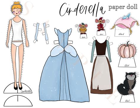 Image result for Cinderella Paper Doll Tutorial