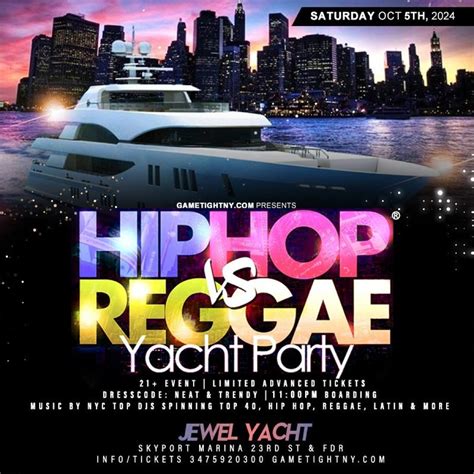 NY Hip Hop vs Reggae® Saturday Jewel Yacht Party Cruise Skyport Marina ...