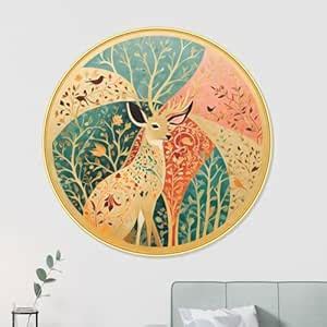 Livin'luxe paintings deer modern art Premium Sparkle lamination Golden ...