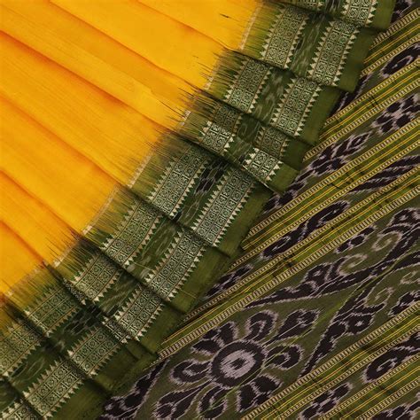 Yellow Ikkat Khandua Silk Saree | P031704646 – Priyadarshini Handloom