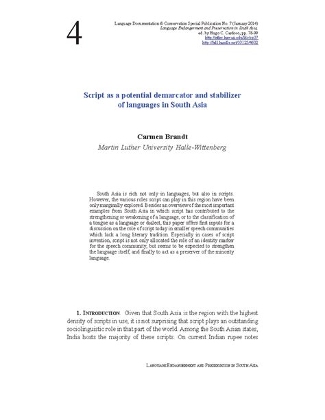 Language Endangerment & Script Roles in South Asia (LDC SP No. 7) - Studocu