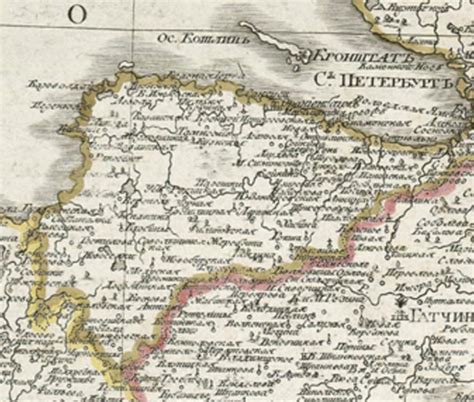 карта Петергофского (Ораниенбаумского) уезда 1800 года