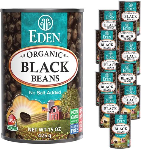 Amazon.com : Eden Organic Black Soybeans, 15 oz Can (12-Pack), Complete ...