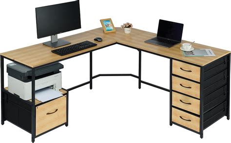 TOPSKY L-Shaped Desk Corner Computer Desk with 18.9 India | Ubuy