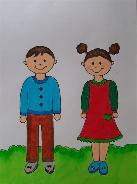 Girl And Boy Drawing For Kids