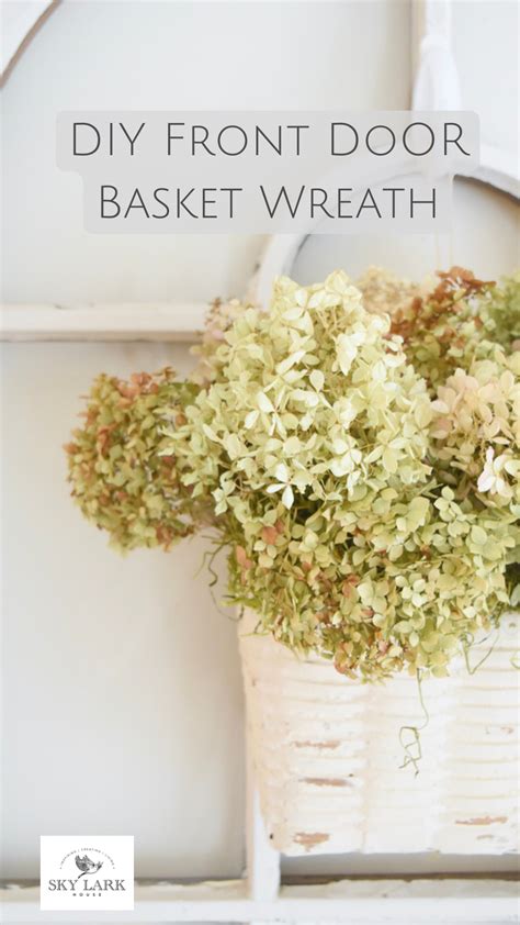 DIY Front Door Basket Wreath - Sky Lark House