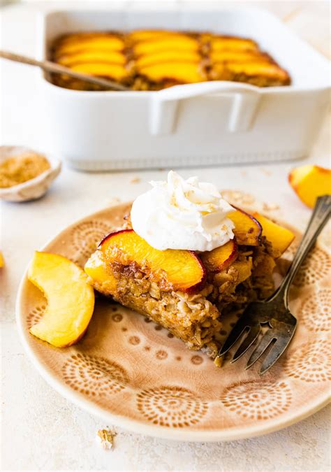 Brown Butter Peach Baked Oatmeal