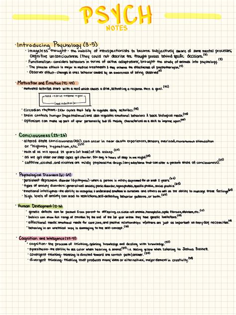 Psych - Recap notes from lecture - PSYCH NOTES Introducing Psychology ...