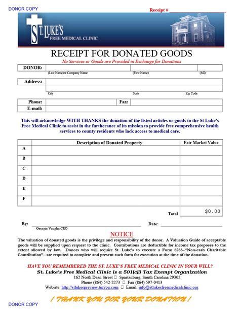 Printable Goodwill Donation Receipt - Printable Templates