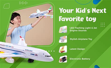 SUPER TOY Battery Operated Aeroplane Toy for Kids with Light and Sound ...