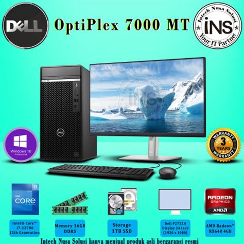 Jual PC DELL OptiPlex 7000 MT i7-12700 16GB 1TB SSD RX640 4GB W10PRO ...