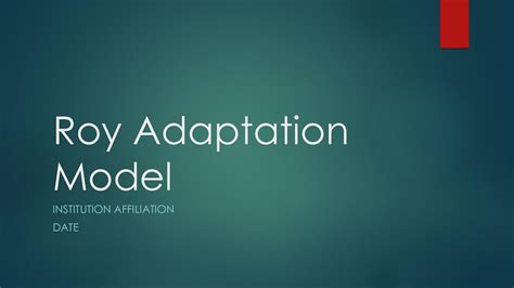 SOLUTION: Roy Adaptation Model - Studypool