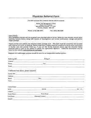 Fillable Online mountsinai on Wasser Referral Form and Patient Intake ...