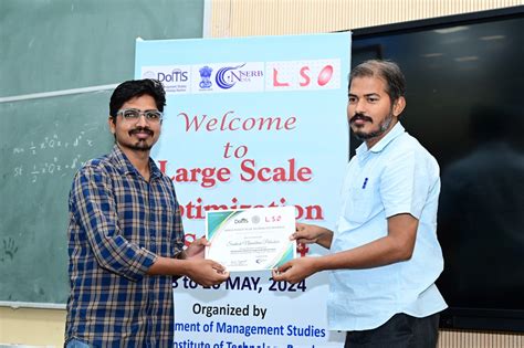 Large Scale Optimization(LSO) Workshop in IIT Roorkee | IEOR @ IIT Bombay