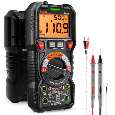 KAIWEETS HT118A Digital Multimeter TRMS 6000 Counts Ohmmeter Auto ...