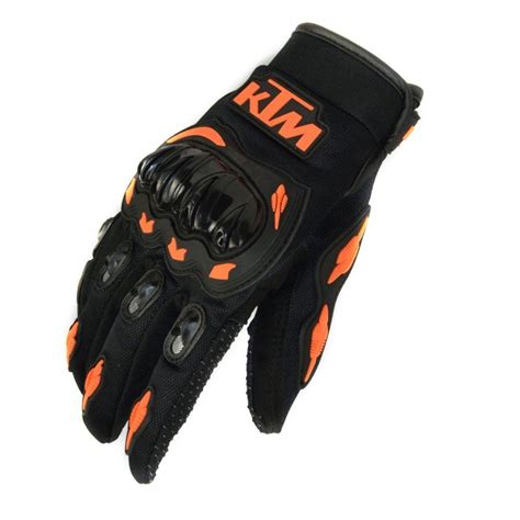 KTM Riding Gloves for Men and Women (Large, Black and Orange)