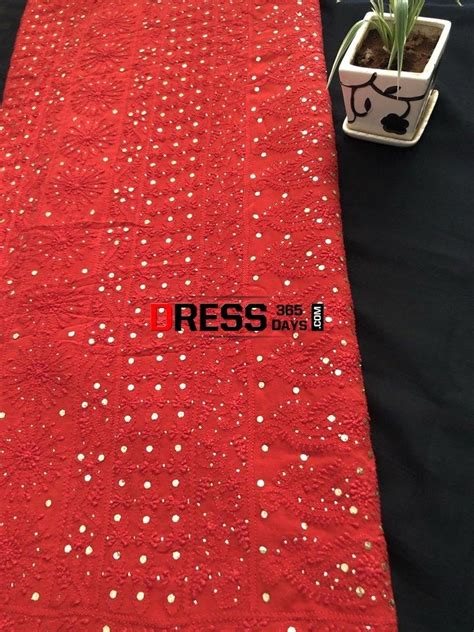 Heirloom Pick Red Chikankari and Kamdani Work Saree – Dress365days