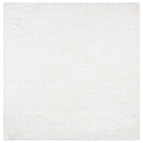 Safavieh August Shag 4 X 4 (ft) White Square Indoor Solid Farmhouse ...
