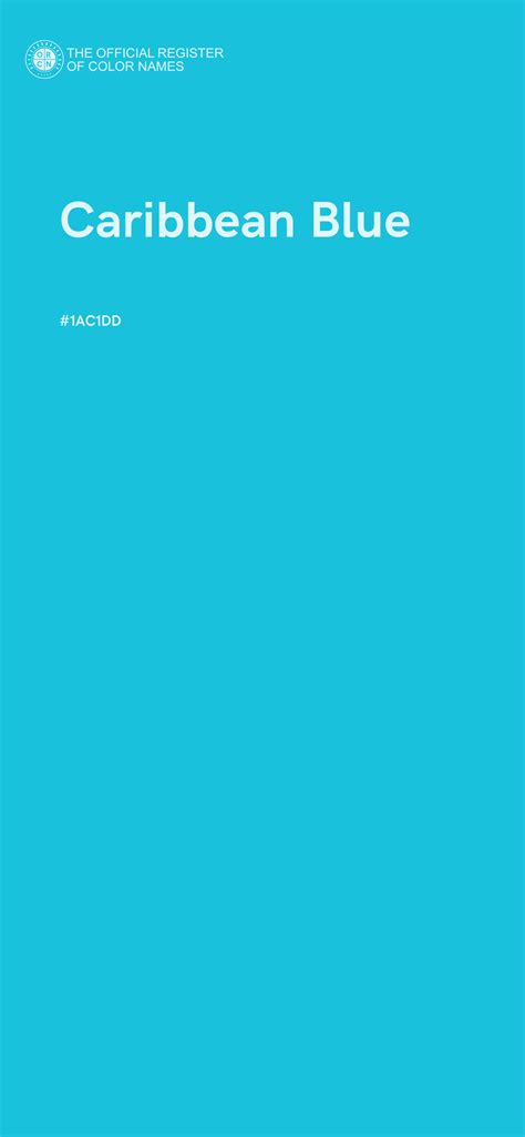 Caribbean Blue color - #1AC1DD - The Official Register of Color Names