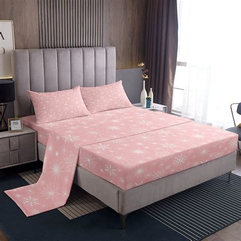 Amazon.com: Erosebridal Pink Christmas Bed Sheets Queen Girly Romantic ...
