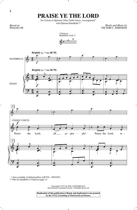 Victor C. Johnson - Praise Ye The Lord sheet music