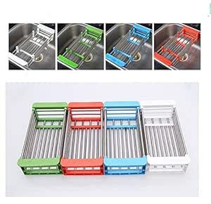 Buy 1PC Telescopic Kitchen Sink Dish Rack Insert Countertop Storage ...