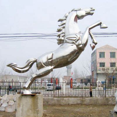 不锈钢镂空马雕塑，公园动物雕塑-宏通雕塑