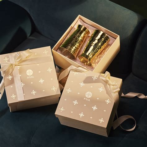 Brass Glass Set in Gift Box - P-TAL