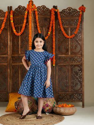 Buy Vastramay Girls Indigo Blue Dress Online